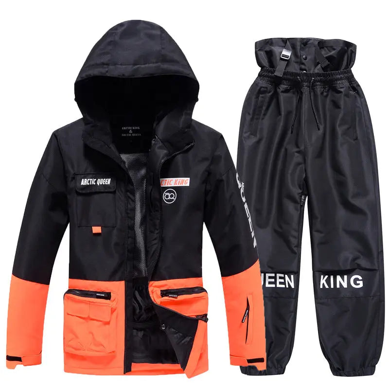 Hotian Women Ski Set Insulated Cargo Jacket & Jogger Pants HOTIAN