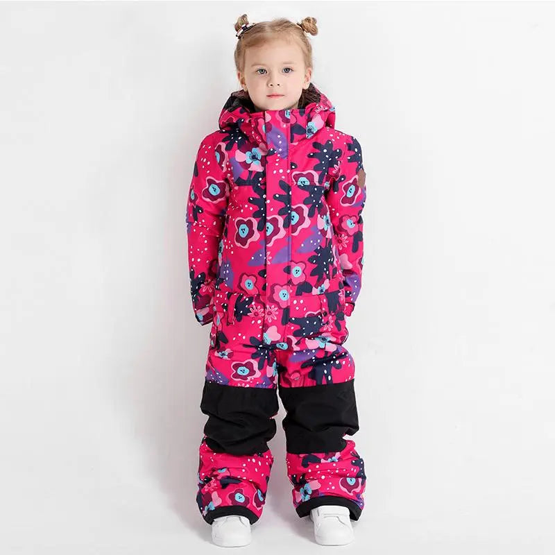 Kids Colorful One Piece Ski Suit HOTIANSNOW