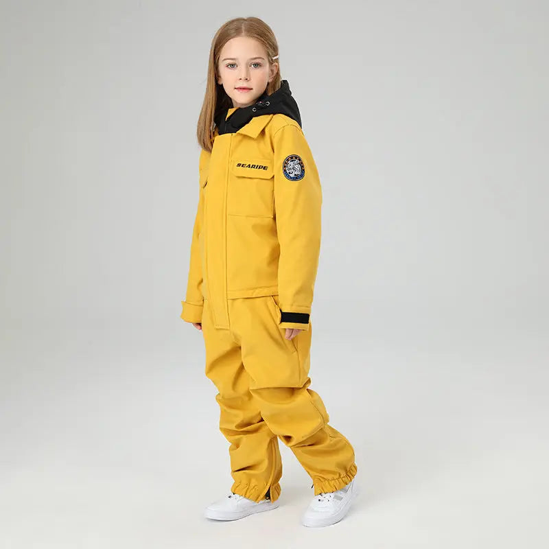 Kids Hooded Cargo One Piece Snow Suits HOTIAN