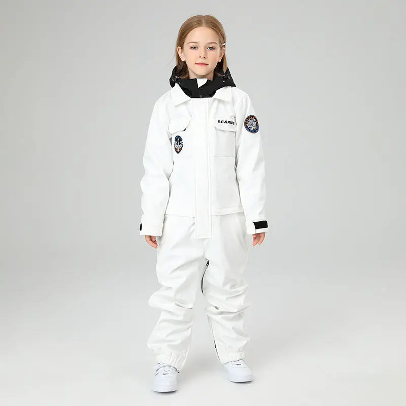 Kids Hooded Cargo One Piece Snow Suits HOTIAN