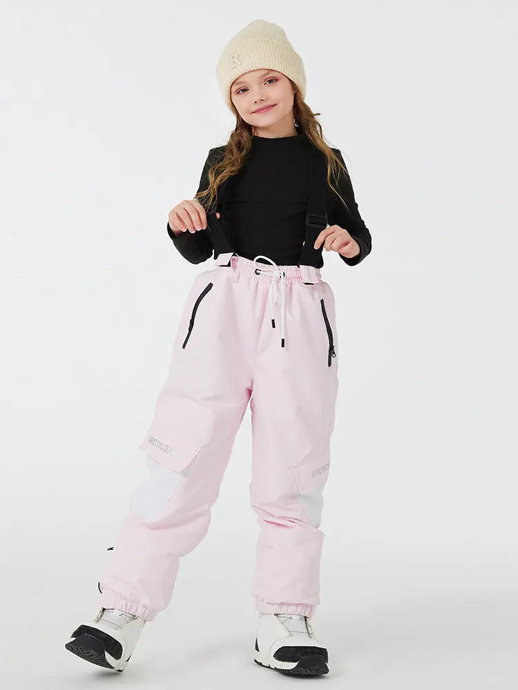 Kids Loose Fit Snow & Ski Pants Removable Shoulder Strap HOTIANSNOW