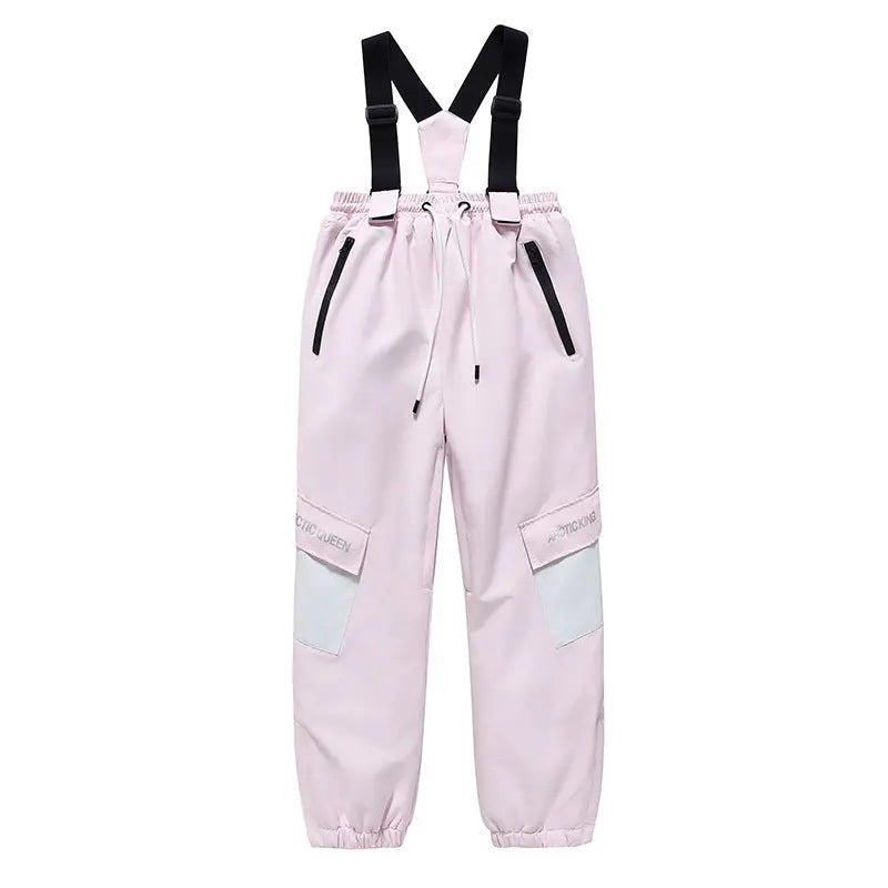 Kids Loose Fit Snow & Ski Pants Removable Shoulder Strap HOTIANSNOW