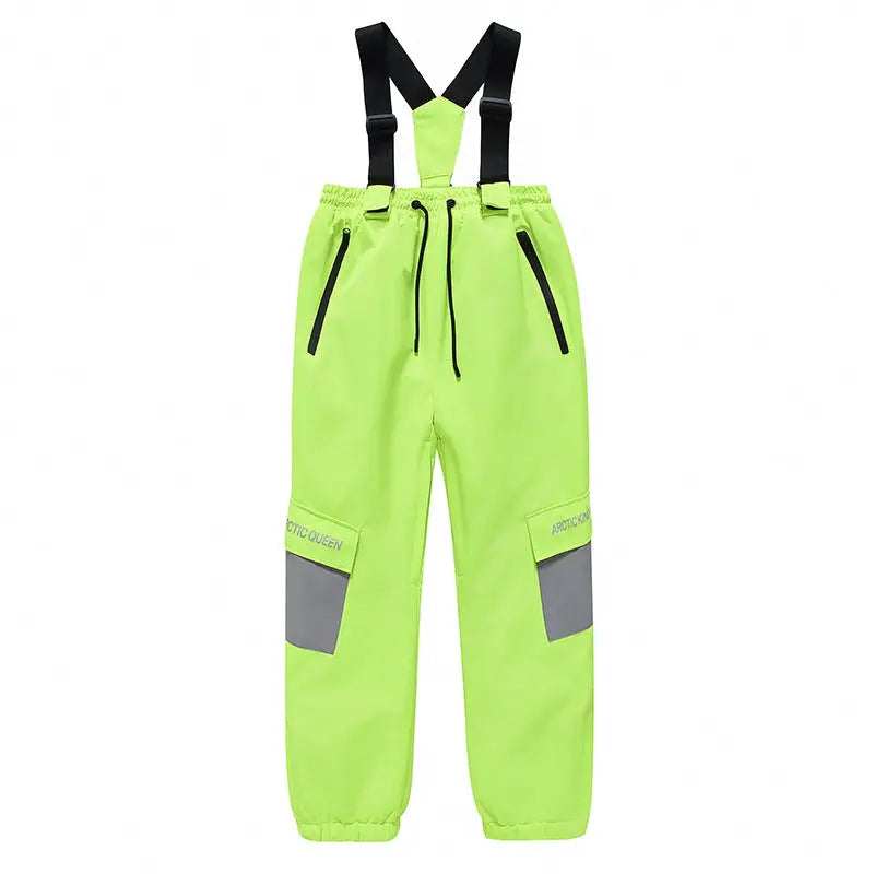 Kids Loose Fit Snow & Ski Pants Removable Shoulder Strap HOTIANSNOW