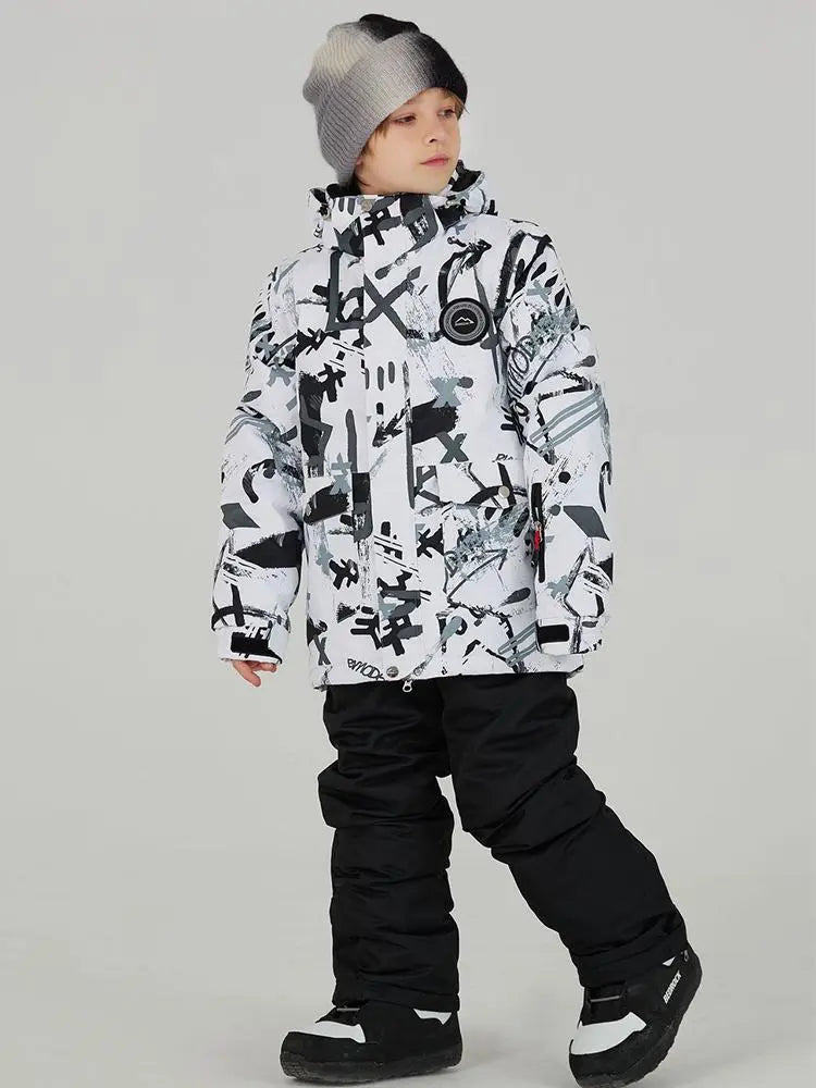 Kids Outdoor Ski Jacket & Pants Set Insulated Snowboard Outwear 