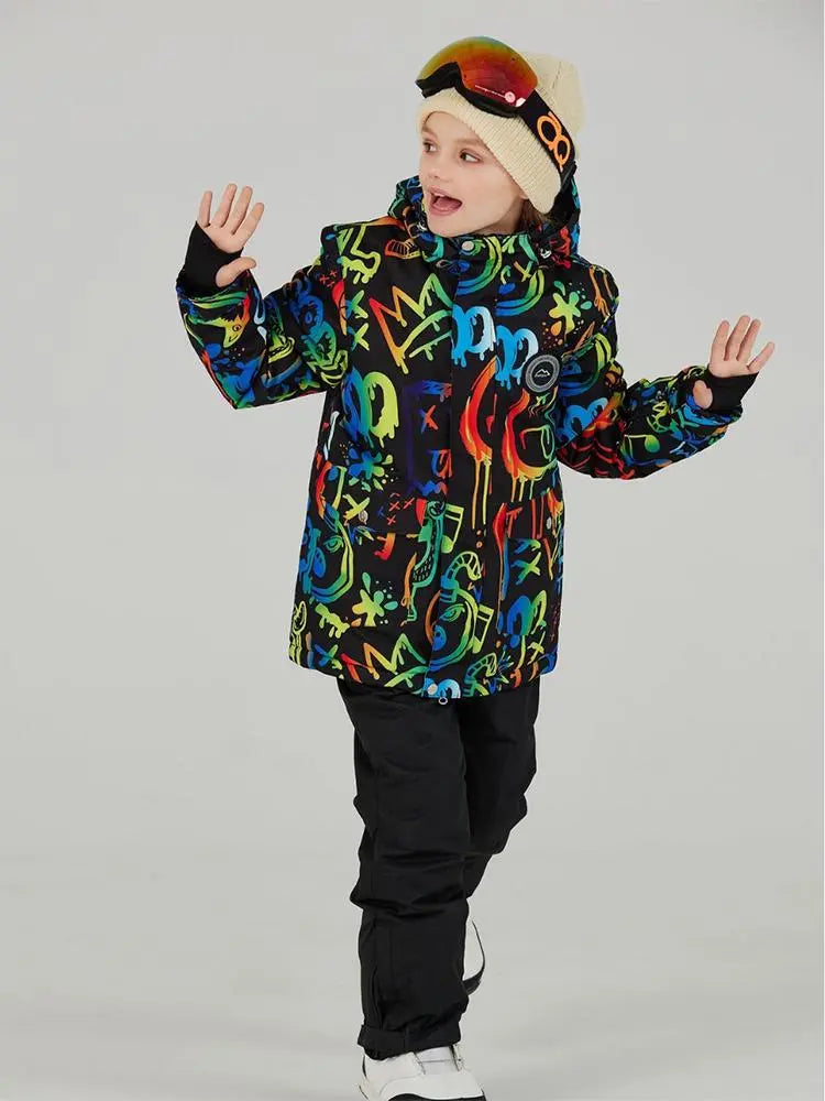 Kids Outdoor Ski Jacket & Pants Set Insulated Snowboard Outwear 