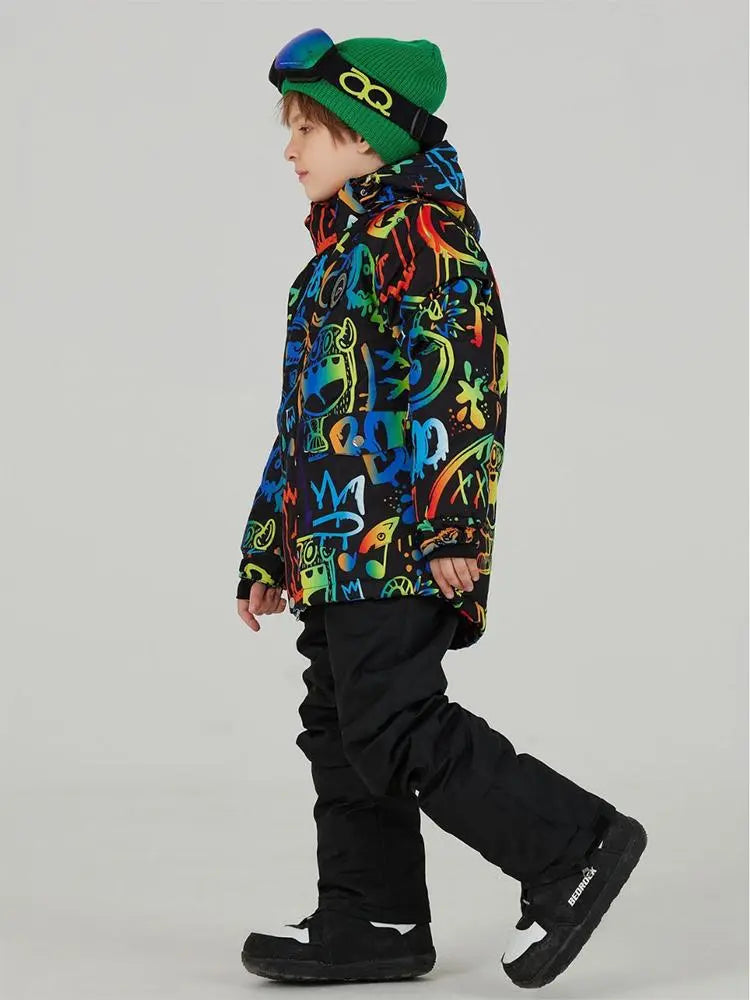 Kids Outdoor Ski Jacket & Pants Set Insulated Snowboard Outwear 