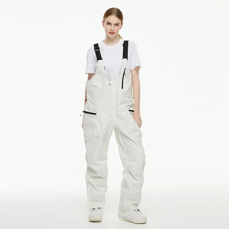 Loose Fit Ski Snow Bibs for Adult Warm One-piece Snow Overalls 