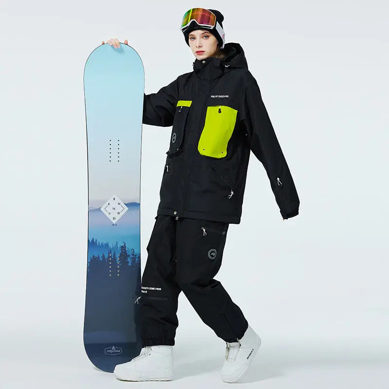 Loose Fit Sports Snowear Insulated Ski Jacket & Pants Set HOTIANSNOW