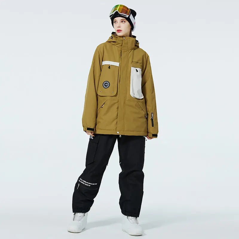 Loose Fit Sports Snowear Insulated Ski Jacket & Pants Set HOTIANSNOW