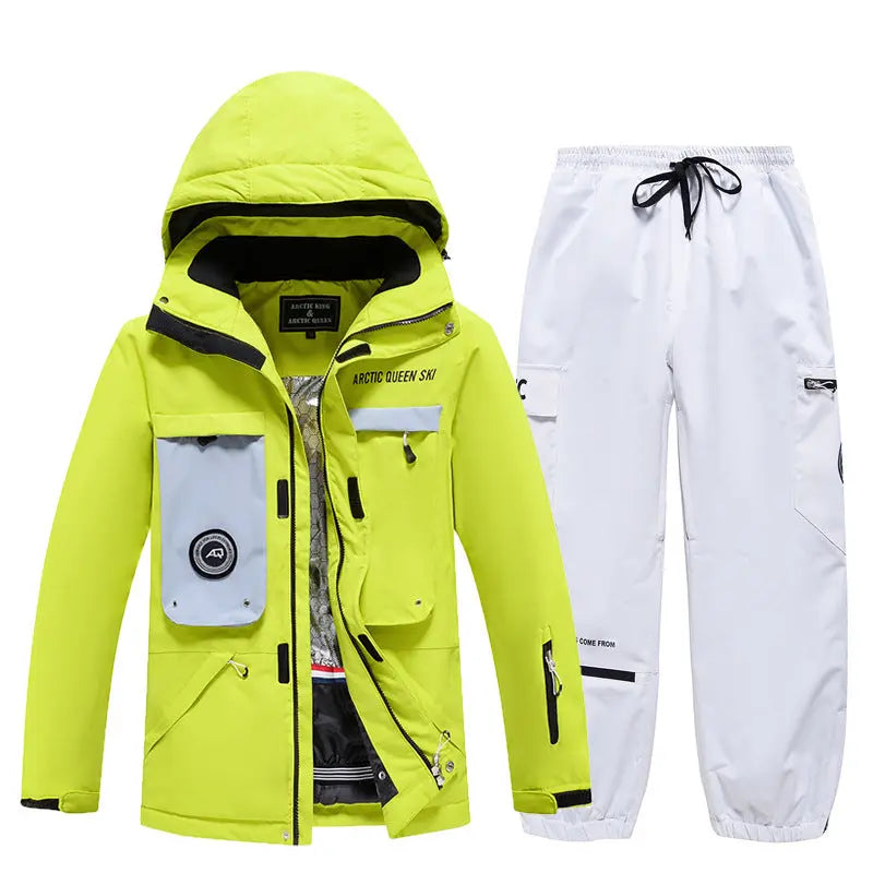 Loose Fit Sports Snowear Insulated Ski Jacket & Pants Set HOTIANSNOW