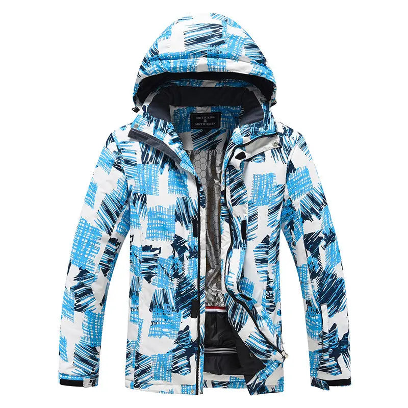 Men Outdoor Ski Snow Jackets Printed Snowboard Outfit 