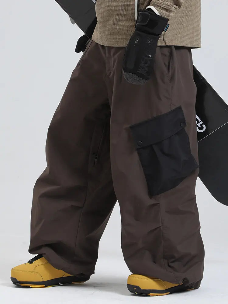 Men's Gsou Snow Mountain Chill Swag Cargo Pockets Snowboard Pants 