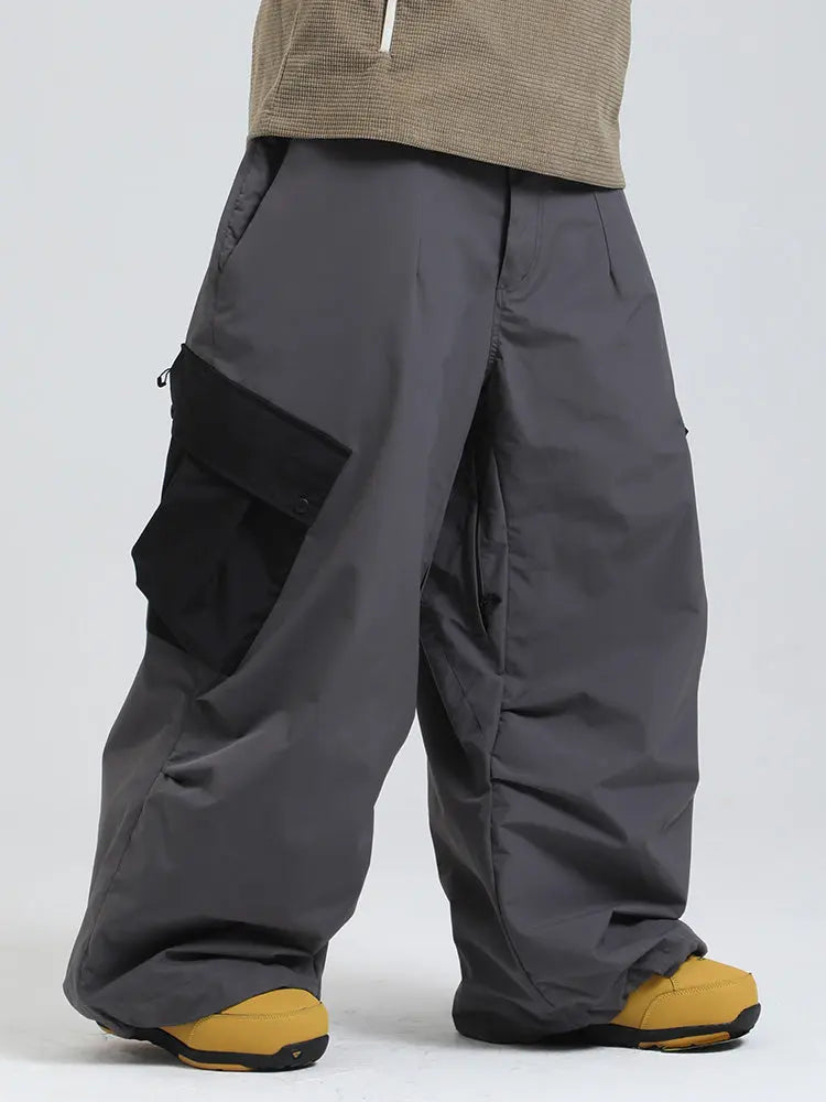 Men's Gsou Snow Mountain Chill Swag Cargo Pockets Snowboard Pants 