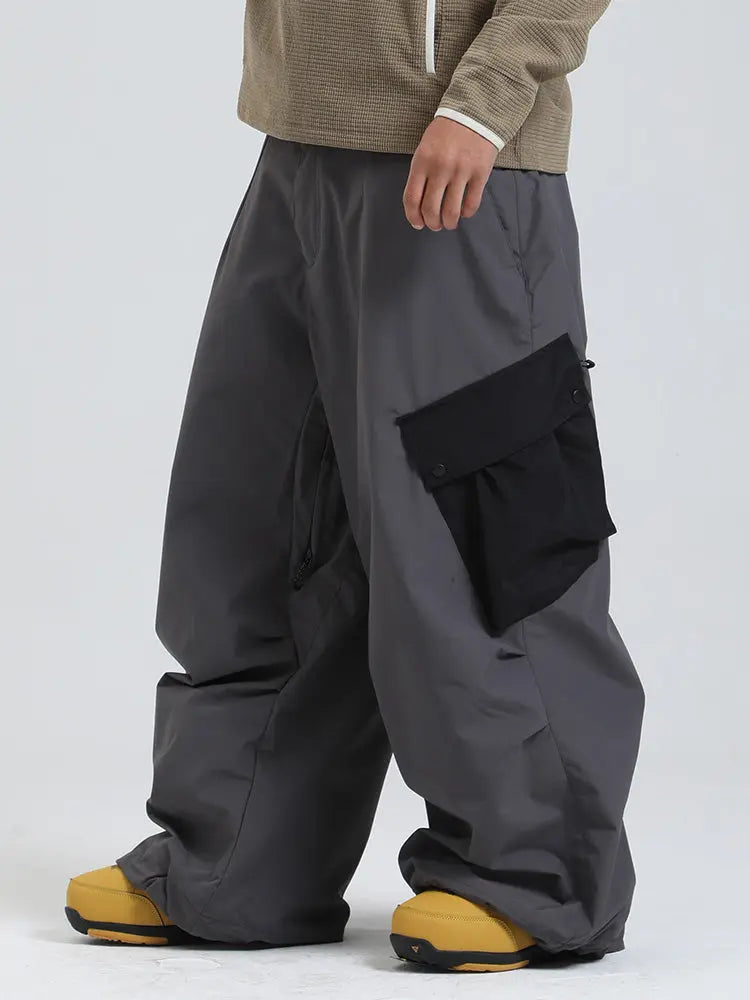 Men's Gsou Snow Mountain Chill Swag Cargo Pockets Snowboard Pants 