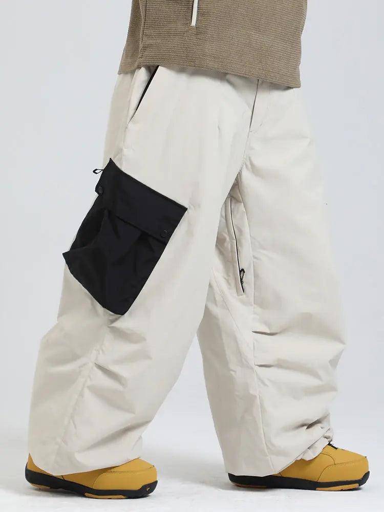 Men's Gsou Snow Mountain Chill Swag Cargo Pockets Snowboard Pants 