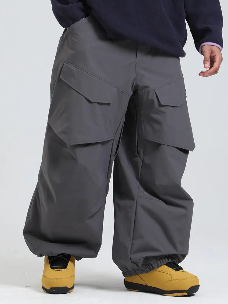 Men's Gsou Snow Urban Slope KneeFlex Cargo Pockets Baggy Snow Pants 