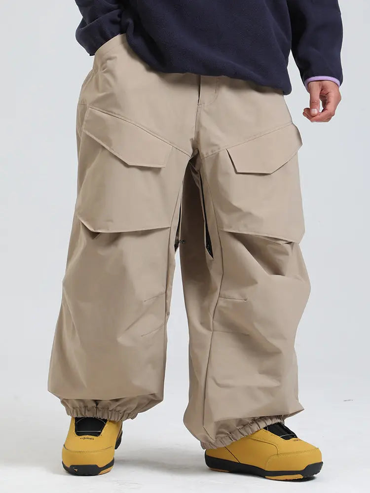 Men's Gsou Snow Urban Slope KneeFlex Cargo Pockets Baggy Snow Pants 