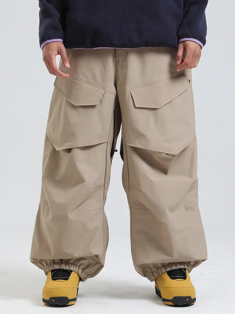 Men's Gsou Snow Urban Slope KneeFlex Cargo Pockets Baggy Snow Pants 