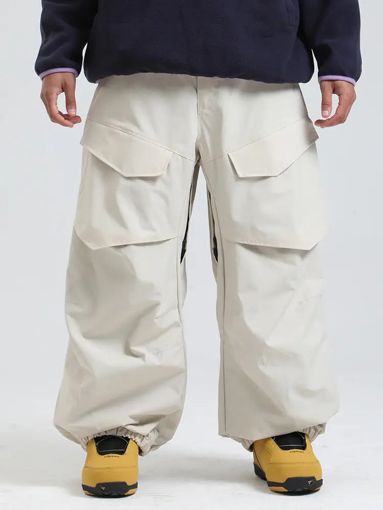 Men's Gsou Snow Urban Slope KneeFlex Cargo Pockets Baggy Snow Pants 