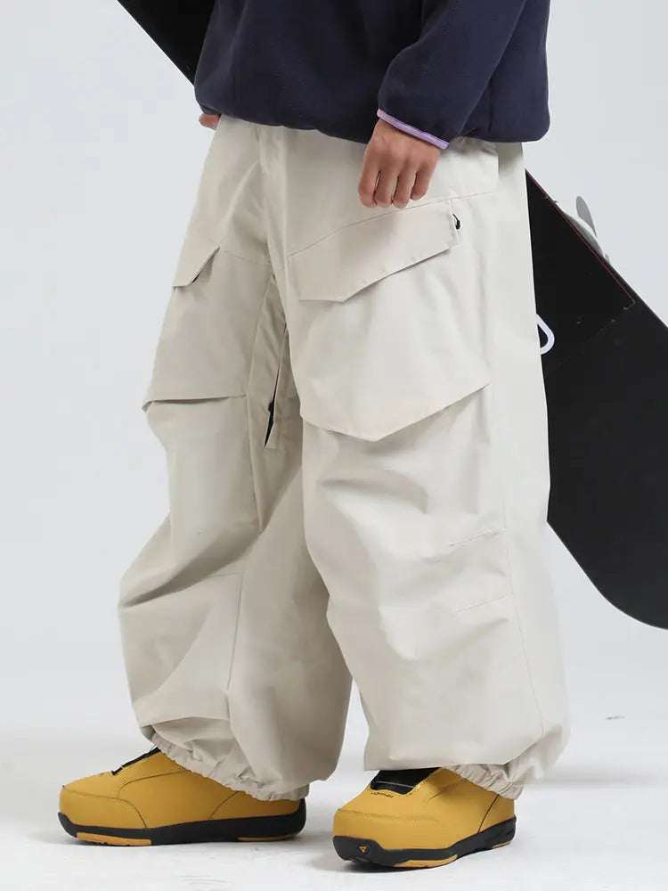 Men's Gsou Snow Urban Slope KneeFlex Cargo Pockets Baggy Snow Pants 