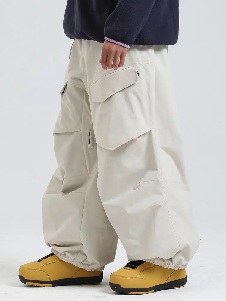 Men's Gsou Snow Urban Slope KneeFlex Cargo Pockets Baggy Snow Pants 