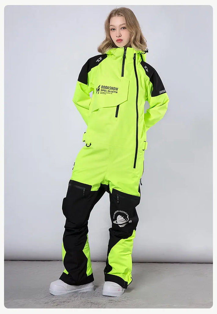 Men's One Piece Snow Jumpsuits Winter Ski Suits 