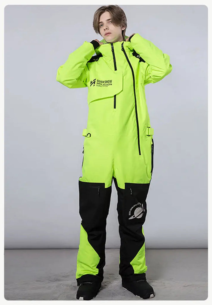 Men's One Piece Snow Jumpsuits Winter Ski Suits 