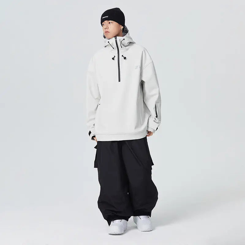 Men's Snowboard Anorak Jacket Outdoor Winter Hoodie 