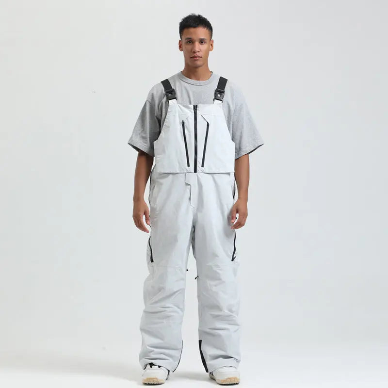 Men's Snowboard Bib Pants Super Baggy Ski Overalls 