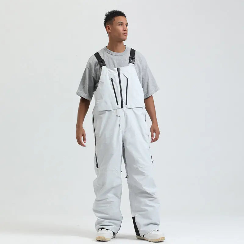 Men's Snowboard Bib Pants Super Baggy Ski Overalls 