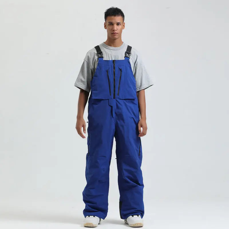 Men's Snowboard Bib Pants Super Baggy Ski Overalls 