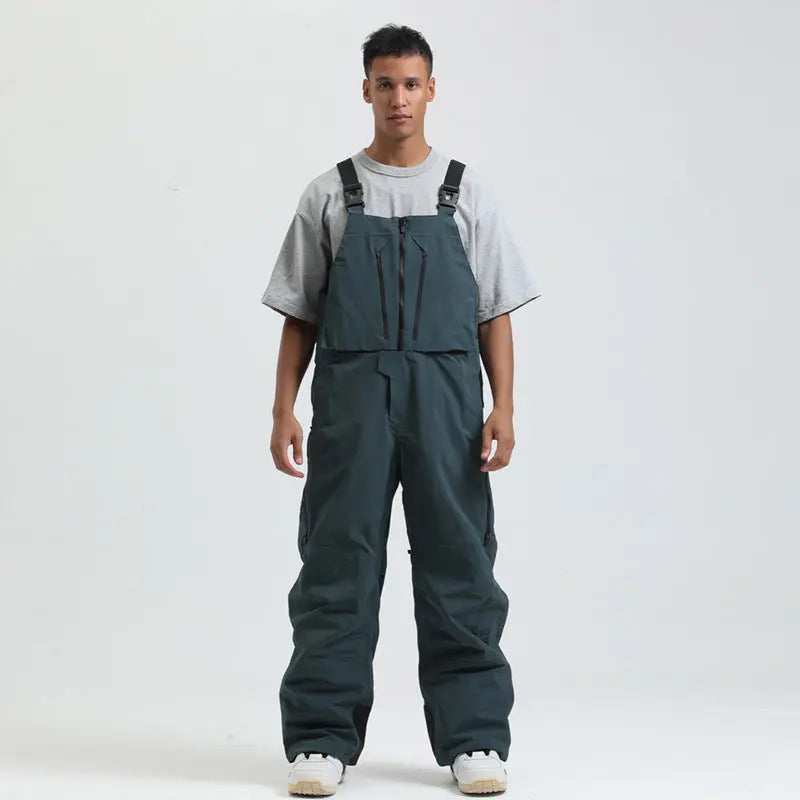 Men's Snowboard Bib Pants Super Baggy Ski Overalls 