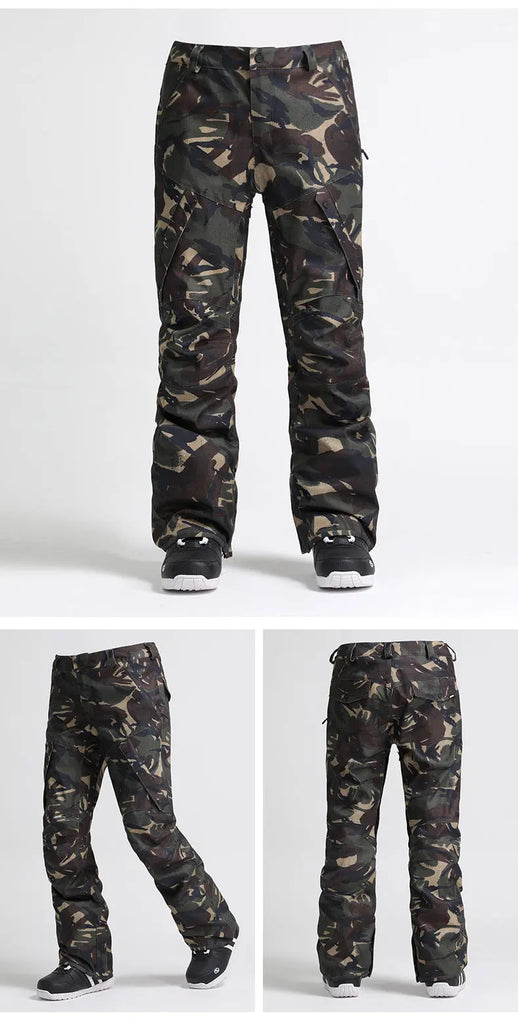 Men's Winter Outdoor Camo Snowboard Pants Slim Fit Trousers HOTIANSNOW