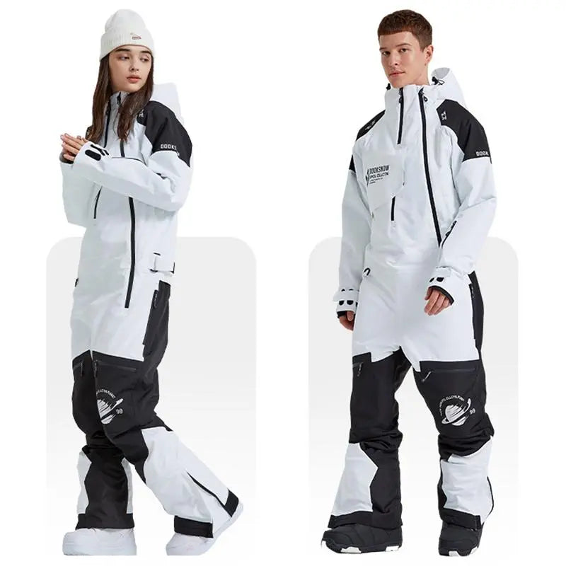 Outdoor Hooded Ski Jumpsuits Coveralls One Piece Ski Suits HOTIAN