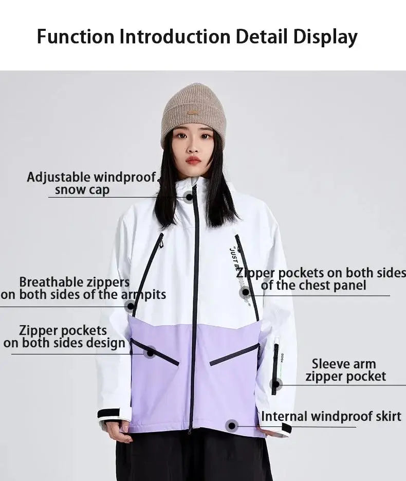 Outdoor Windproof Ski Jackets 2025 Women's Winter Snowboarding Tops HOTIANSNOW