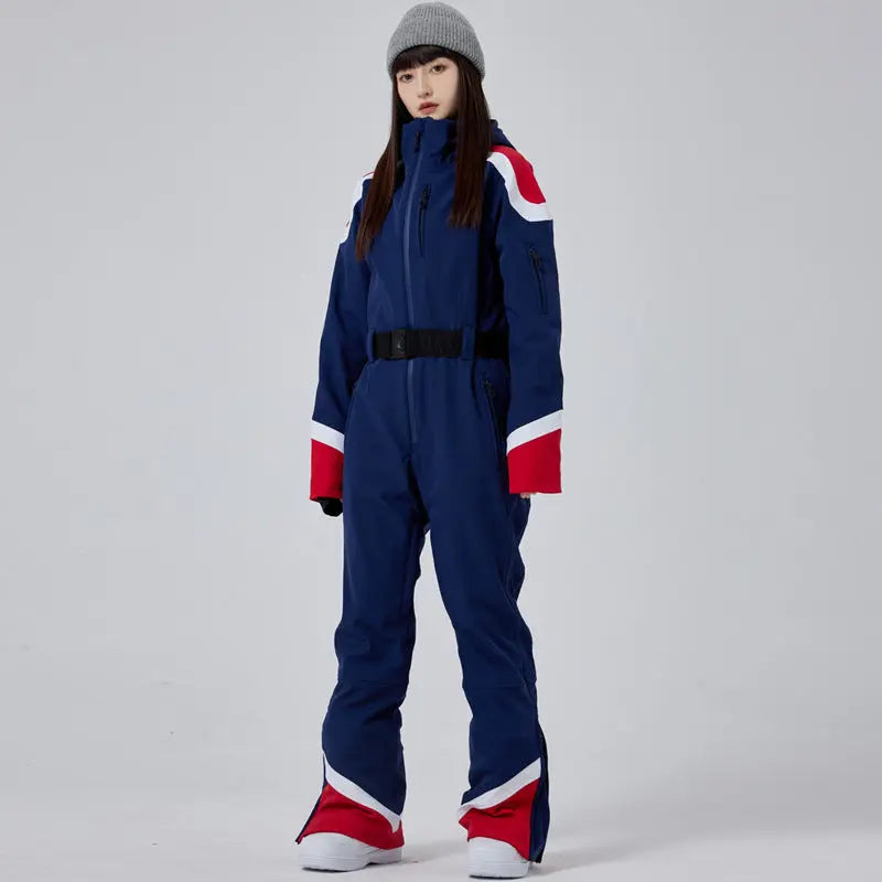 Retro Ski Onesie Women's One-piece Snow Jumpsuits HOTIANSNOW