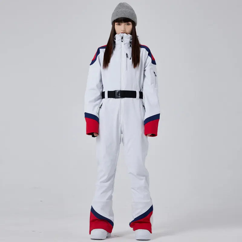 Retro Ski Onesie Women's One-piece Snow Jumpsuits HOTIANSNOW