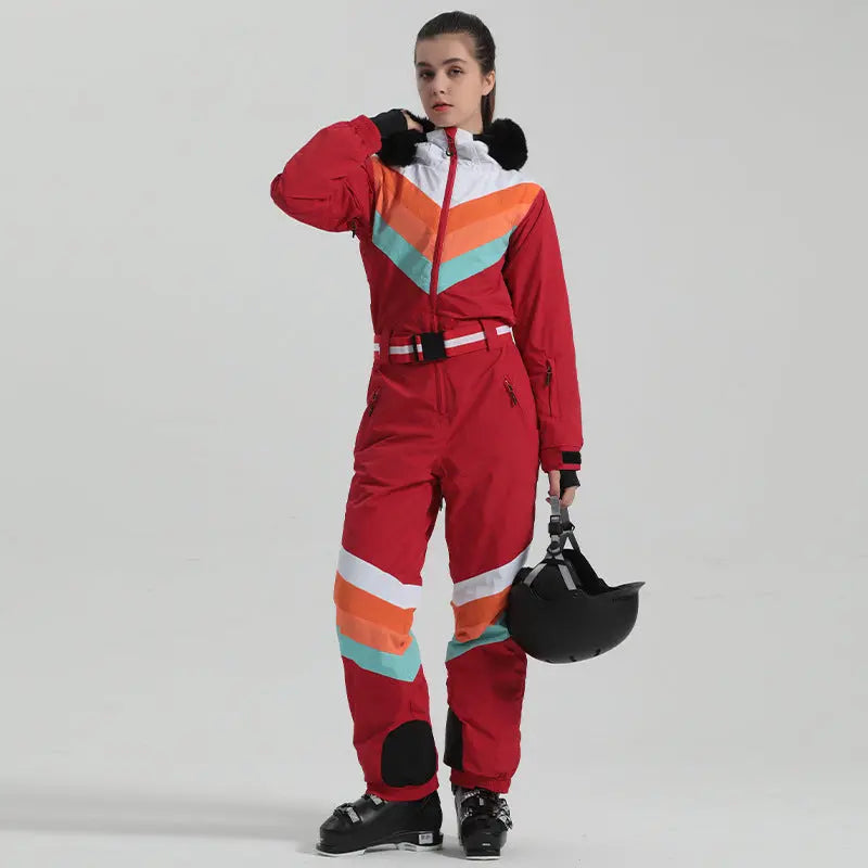 Retro Women's One Piece Ski Suit 