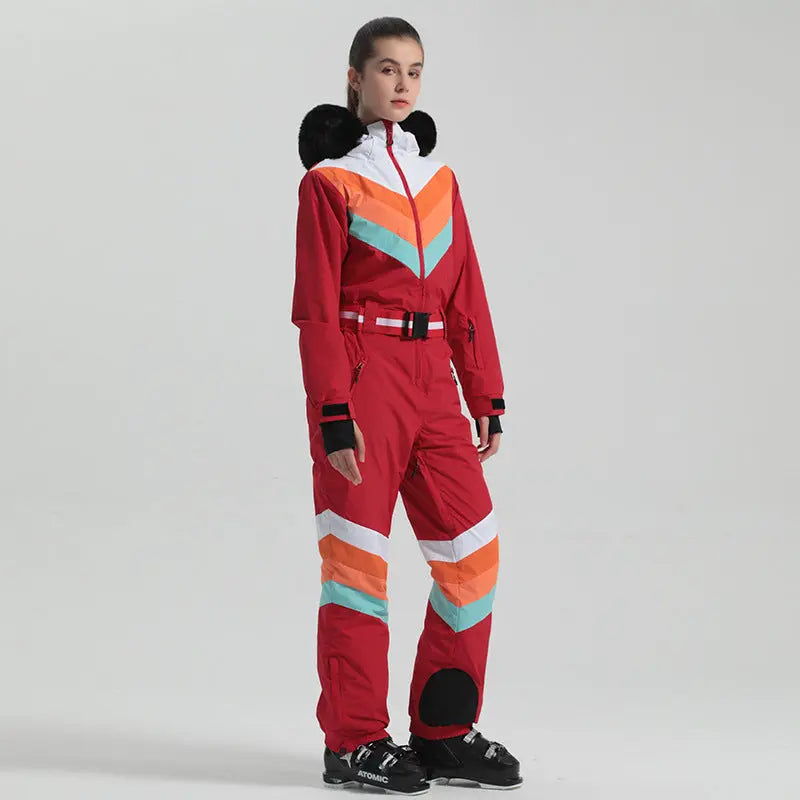 Retro Women's One Piece Ski Suit 