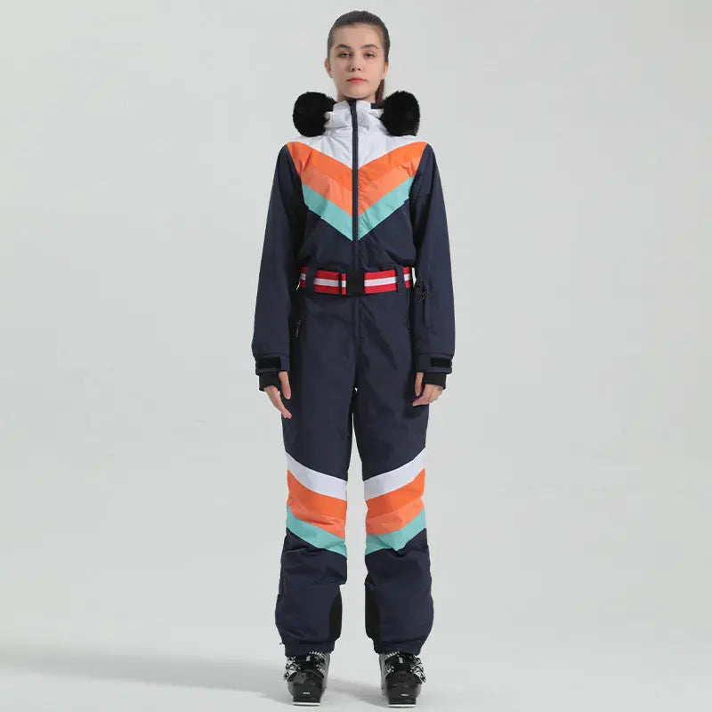 Retro Women's One Piece Ski Suit 