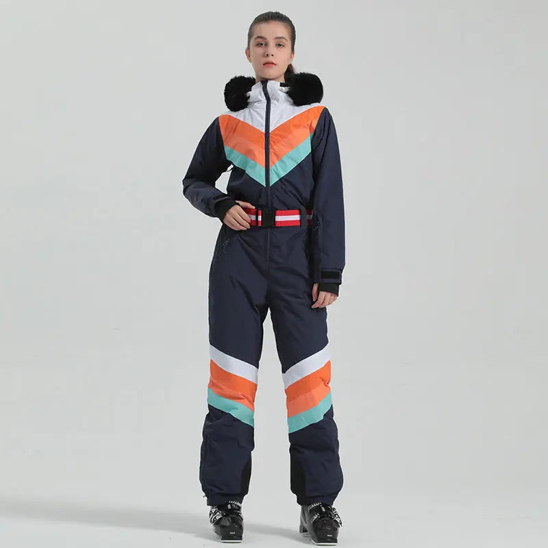 Retro Women's One Piece Ski Suit 