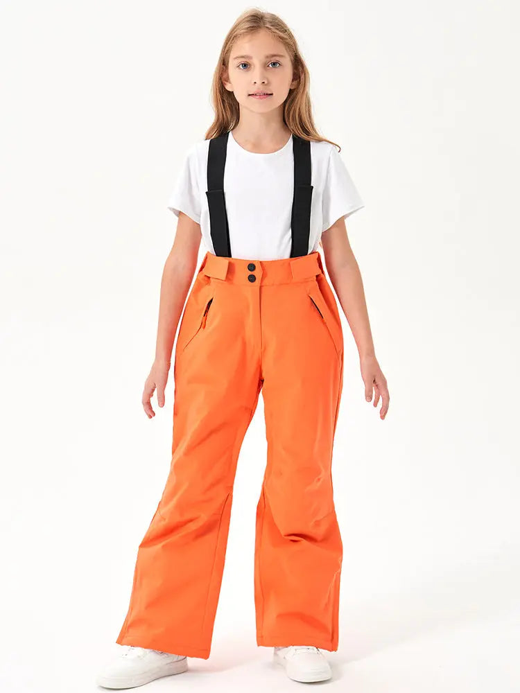 Simple Style Winter Ski Bibs Pants for Kids HOTIANSNOW