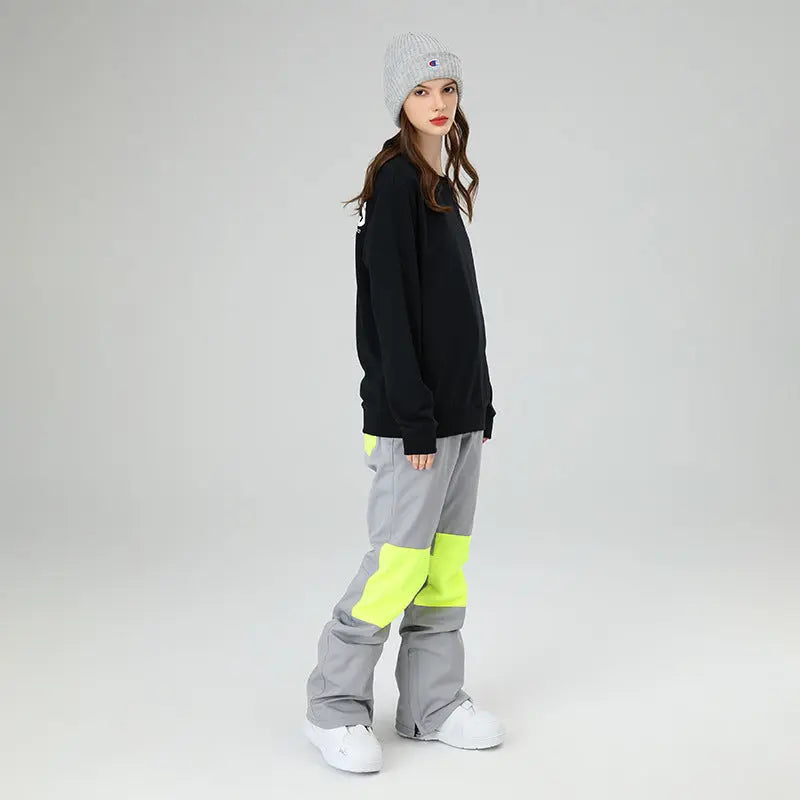 Slim Fit Spliced Snow Pants Outdoor Sports Trousers HOTIANSNOW