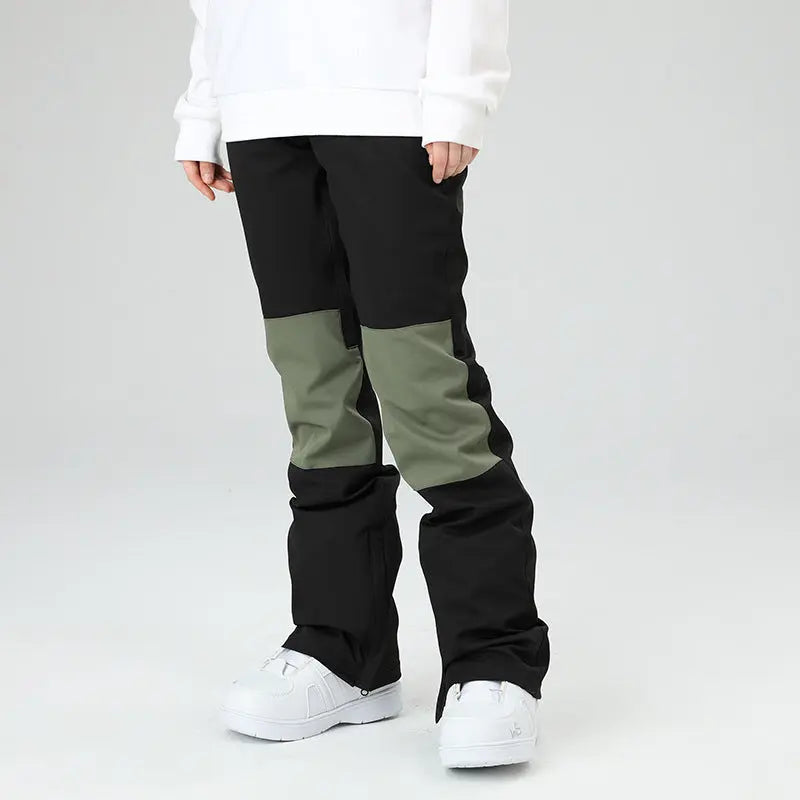 Slim Fit Spliced Snow Pants Outdoor Sports Trousers HOTIANSNOW