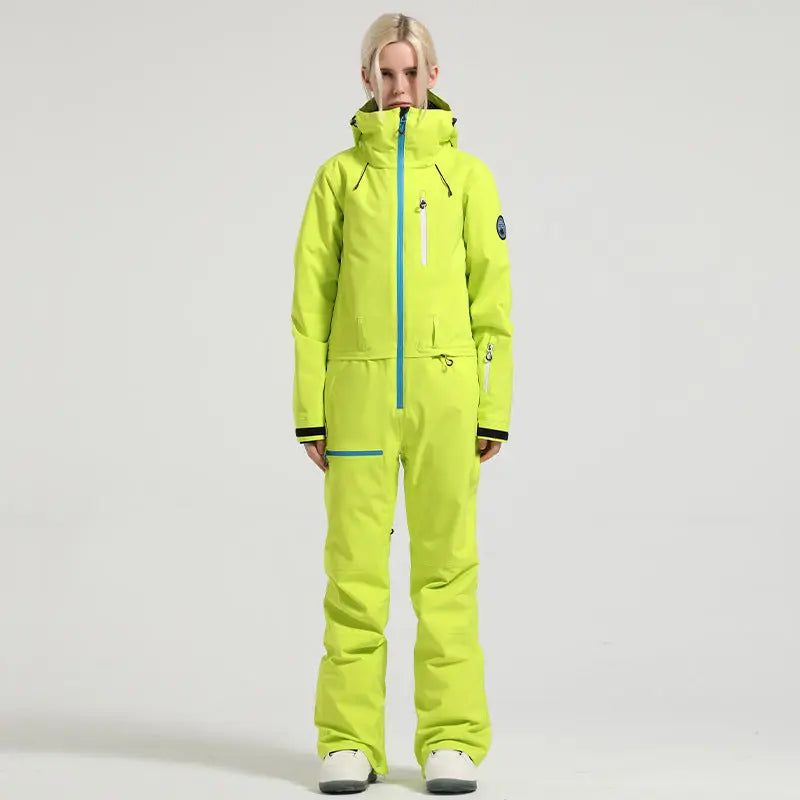 Stylish One-piece Ski Suits Slim Fit Zipper Closure Snowsuits 