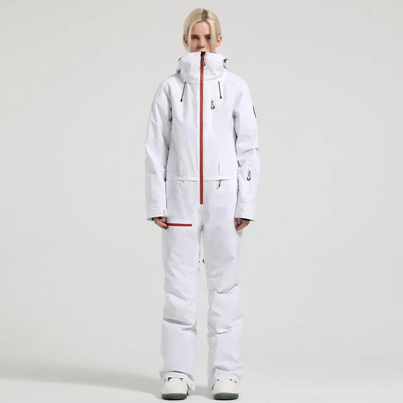 Stylish One-piece Ski Suits Slim Fit Zipper Closure Snowsuits 