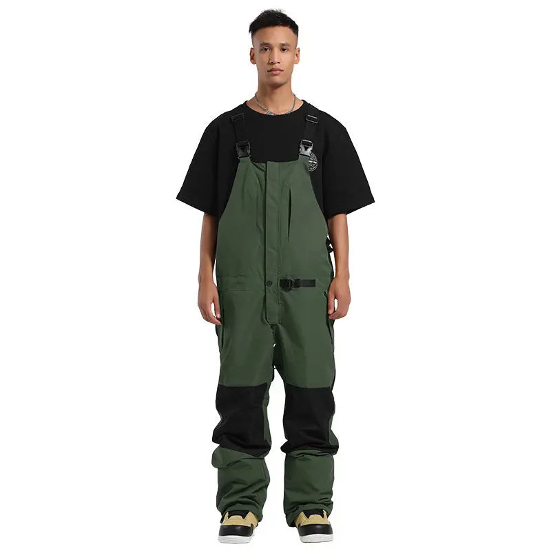 Unique Insulated One-piece Snow Bibs Pants 