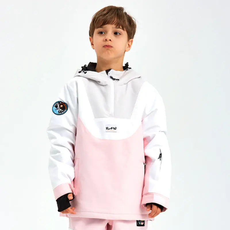 Unisex Anorak Snow Ski Jacket Kids Insulated Half-zip Snow Pullover HOTIANSNOW