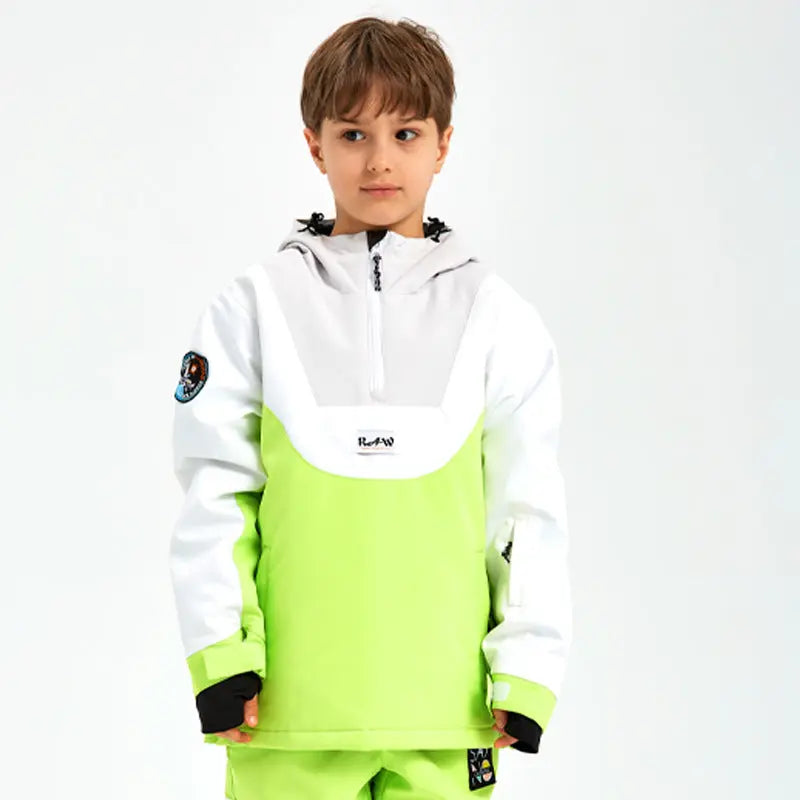 Unisex Anorak Snow Ski Jacket Kids Insulated Half-zip Snow Pullover HOTIANSNOW