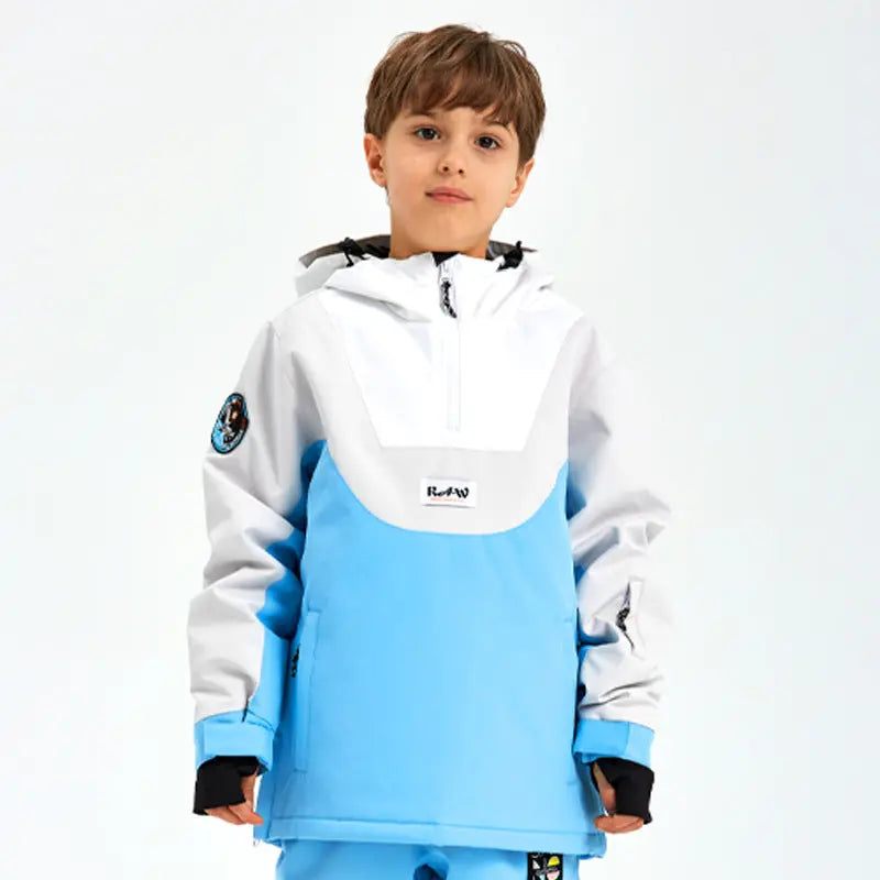 Unisex Anorak Snow Ski Jacket Kids Insulated Half-zip Snow Pullover HOTIANSNOW